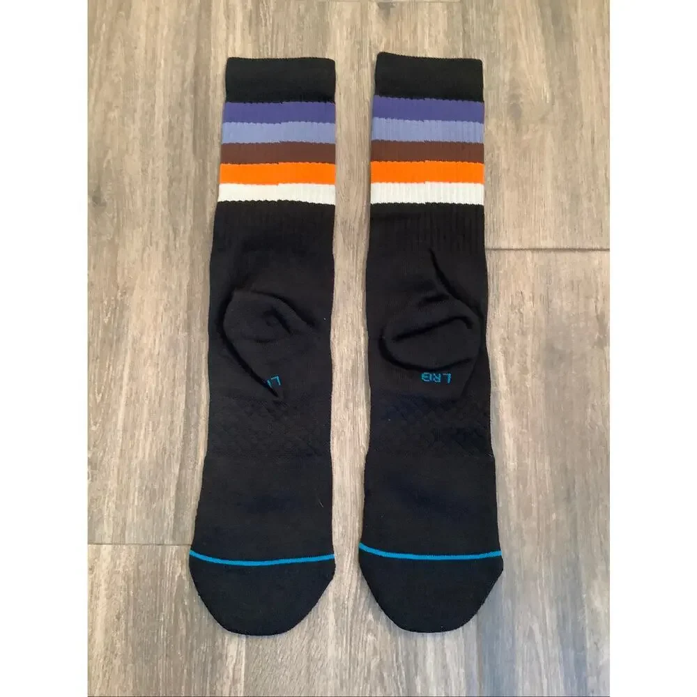 Stance Unisex Large Black Cotton Crew Maliboo Medium Cushion Crew Socks B23-3